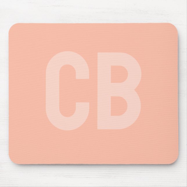 Trend Colour Soft Peach Monogram Mousepad (Front)