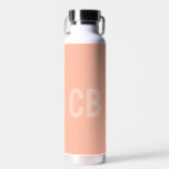 Trend Colour Soft Peach Monogram Water Bottle<br><div class="desc">Introducing the trendy spring colour: Soft Peach. Modern and stylish Water Bottle with customizable monogram in a modern font. Its simple and clean design in a solid colour offers a timeless and classic appeal. Explore our spring trend colours for more products in the same colour or discover other stylish hues...</div>