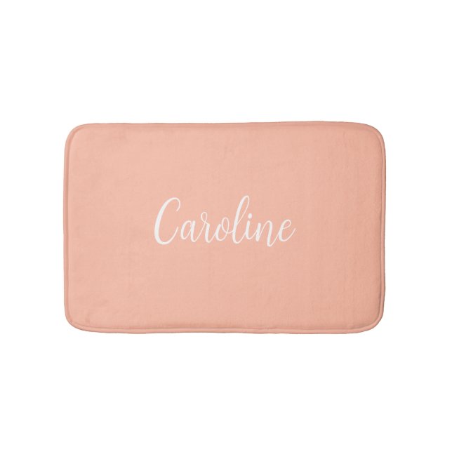 Trend Colour Soft Peach Name Bath Mat (Front)