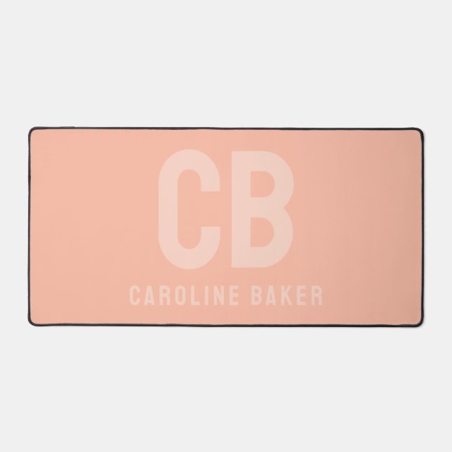Trend Colour Soft Peach Name Desk Mat (Front)