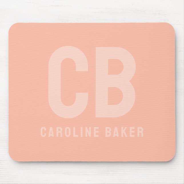 Trend Colour Soft Peach Name Mousepad (Front)