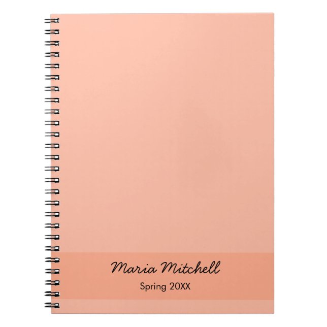 Trend Colour - Soft Peach Name / Text Notebook (Front)