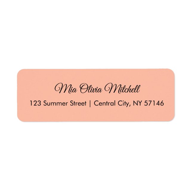 Trend Colour Soft Peach Script Address Labels (Front)