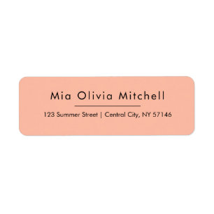 Trend Colour Soft Peach Simple Address Labels