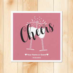 Trend Colour Soft Pink Cheers Paper Napkins