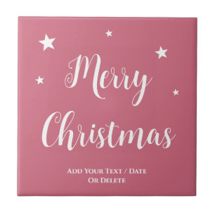 Trend Colour Soft Pink Christmas Ceramic Tile