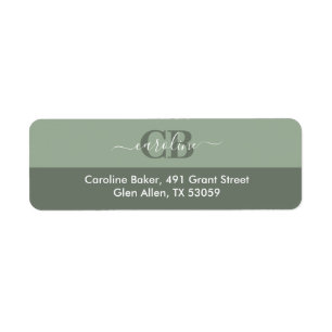 Trend Colour Soft Sage Script Return Address Label