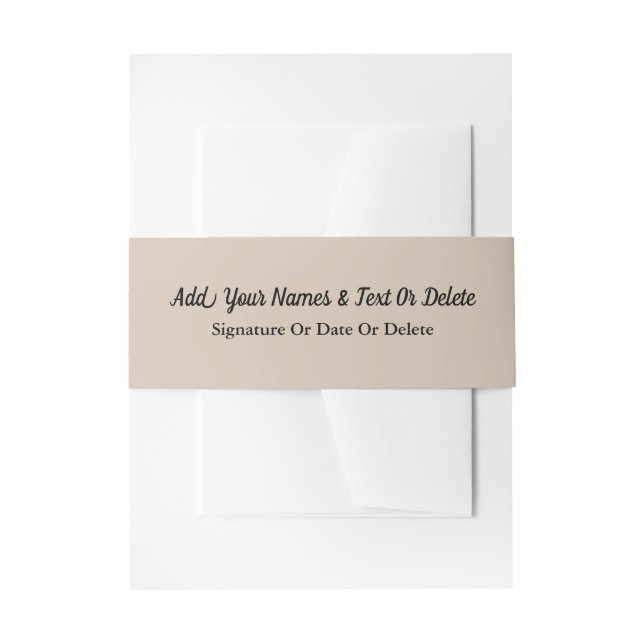 Trend Colour Soft Taupe Invitation Belly Band  (Front Example)