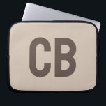 Trend Colour Soft Taupe Laptop Sleeve<br><div class="desc">Introducing the trendy spring colour: Soft Taupe. Modern and stylish Laptop Sleeve with customizable monogram in a classic brown minimalist font. Its simple and clean design in a solid colour offers a timeless and classic appeal. Explore our spring trend colours for more products in the same colour or discover other...</div>