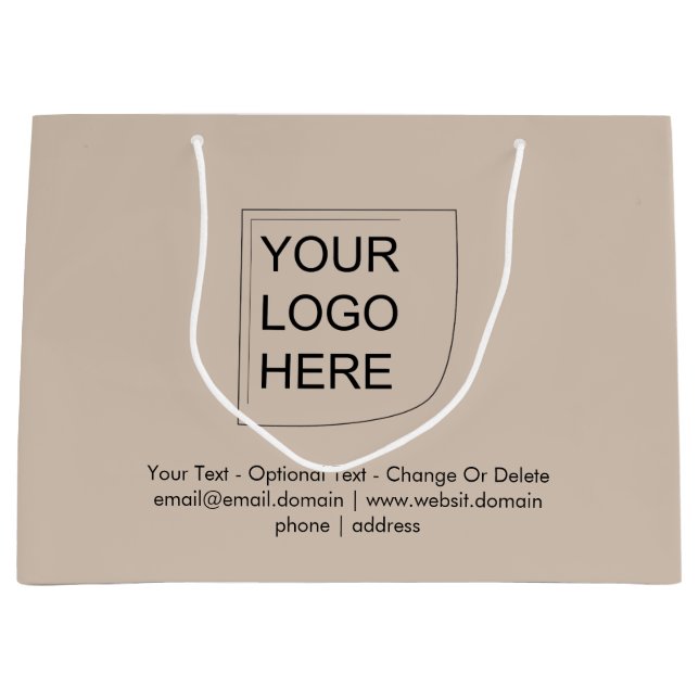 Trend Colour - Soft Taupe Large Logo Gift Bag (Front)