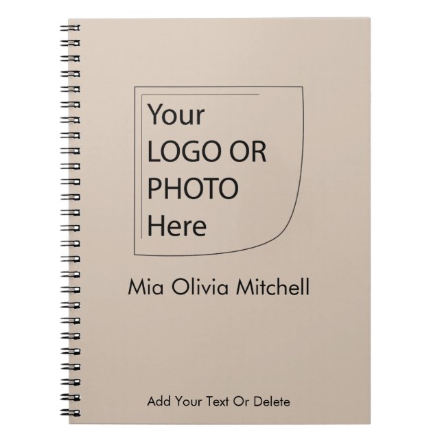 Trend Colour Soft Taupe - Logo/Photo Notebook (Front)