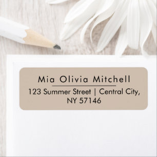 Trend Colour Soft Taupe Minimalist Address Labels