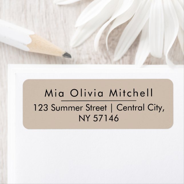 Trend Colour Soft Taupe Minimalist Address Labels (Insitu)