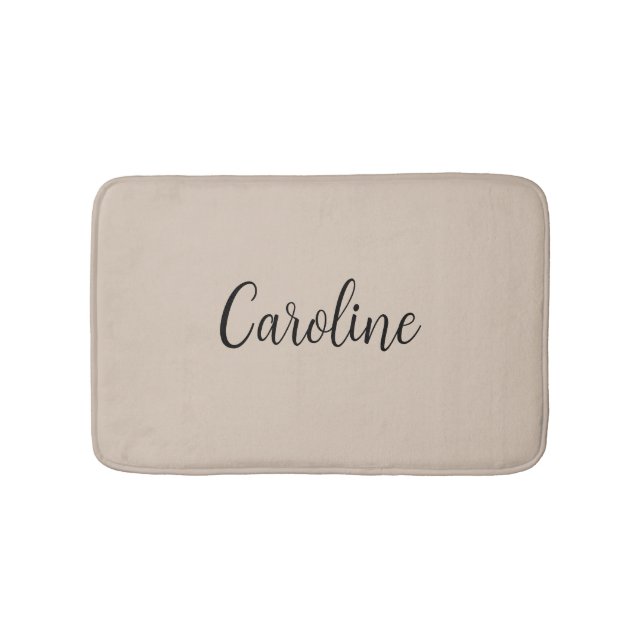 Trend Colour Soft Taupe Name Bath Mat (Front)