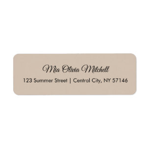 Trend Colour Soft Taupe Script Address Labels