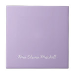 Trend Colour - Soft Violet Ceramic Tile<br><div class="desc">Introducing the vibrant spring shade: Soft Violet. Elevate your home decor with our modern and stylish ceramic tile, featuring a customizable name in a charming handwritten font. Its elegant and minimalist design in solid colours exudes timeless appeal, making it perfect for personal use or as a thoughtful gift for friends,...</div>