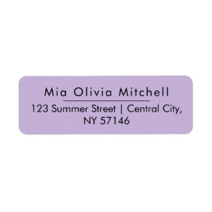 Trend Colour Soft Violet Minimalist Address Labels
