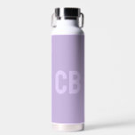 Trend Colour Soft Violet Monogram Water Bottle<br><div class="desc">Introducing the trendy spring colour: Soft Violet. Modern and stylish Water Bottle with customizable monogram in a modern font and light purple colour. Its simple and clean design in a solid colour offers a timeless and classic appeal. Explore our spring trend colours for more products in the same colour or...</div>