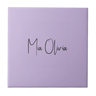 Trend Colour - Soft Violet Name Ceramic Tile