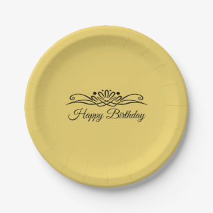Trend Colour - Soft Yellow Birthday Paper Plates