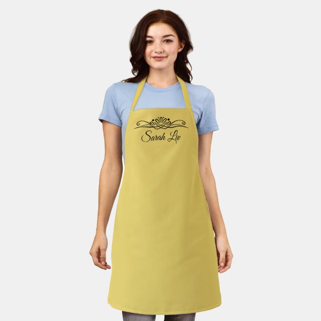 Trend Colour Soft Yellow Customizable Apron (Worn)