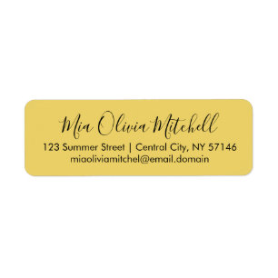 Trend Colour Soft Yellow Elegant Address Labels
