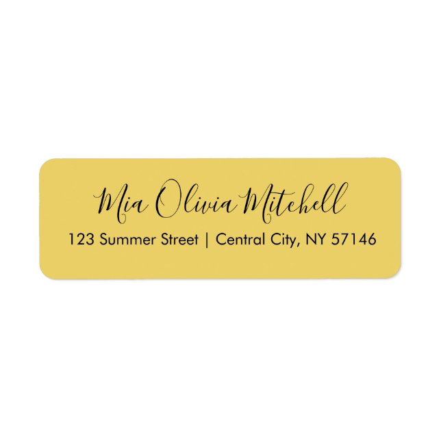 Trend Colour Soft Yellow Elegant Address Labels (Front)