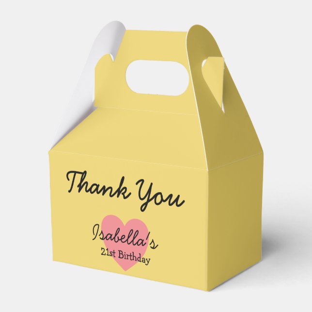 Trend Colour - Soft Yellow Favour Box (Front Side)