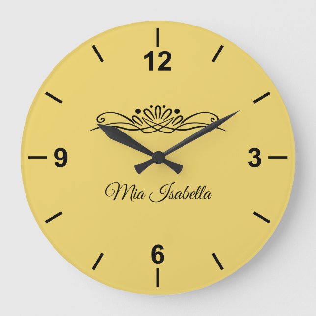 Trend Colour Soft Yellow - Large Wall Clock (Front)