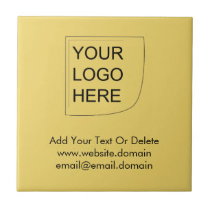 Trend Colour - Soft Yellow Logo Ceramic Tile