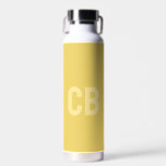 Trend Colour Soft Yellow Monogram Water Bottle<br><div class="desc">Introducing the trendy spring colour: Soft Yellow. Modern and stylish Water Bottle with customizable monogram in a modern font and light yellow colour. Its simple and clean design in a solid colour offers a timeless and classic appeal. Explore our spring trend colours for more products in the same colour or...</div>