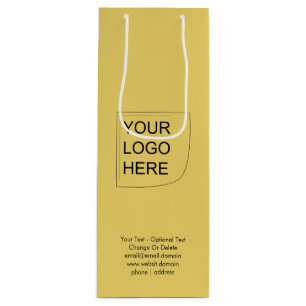 Trend Colour - Soft Yellow Wine Logo Gift Bag