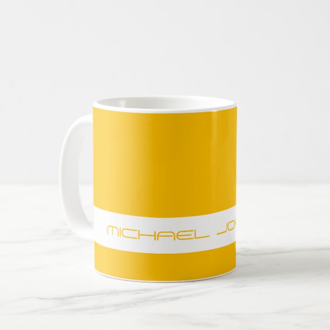 Trend Colour Sunburst Yellow - Futuristic Name Mug (Front Left)