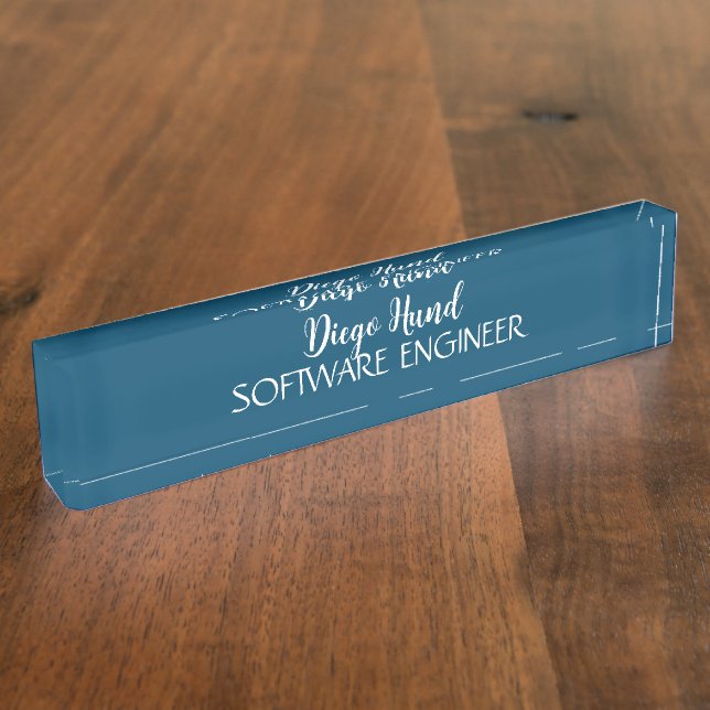 Trend Colour Teal Blue Desk Name Plate (Side)