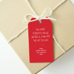 Trend Colour Vibrant Red Minimalist Gift Tags<br><div class="desc">These elegant solid, christmas red, custom holiday gift tags are the perfect way to add a touch of style and sophistication to your holiday gifts. The font used is both elegant and modern. You can customize the entire text, and if you don't need it, you can easily delete it. These...</div>