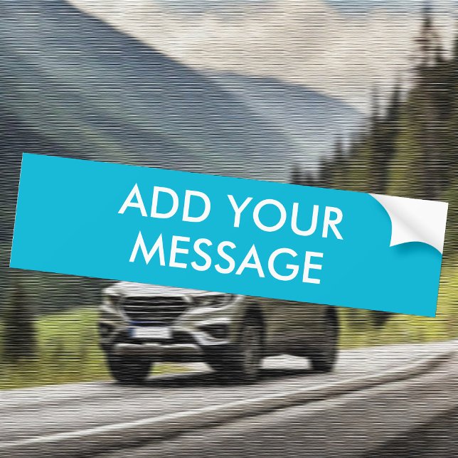 Trend Colour - Vivid Cyan Message Bumper Sticker (Creator Uploaded)