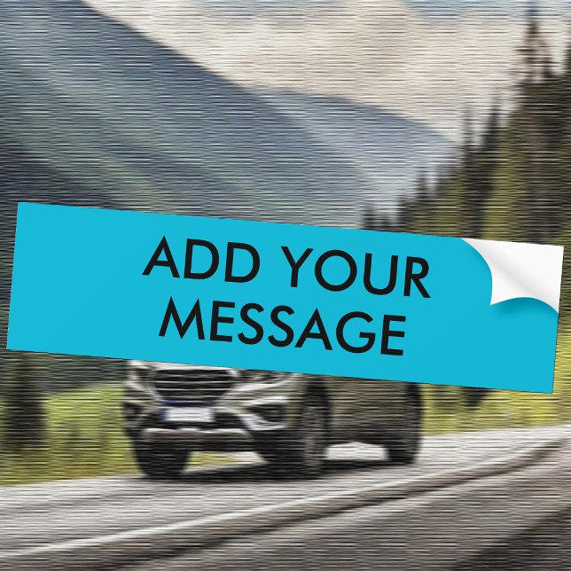 Trend Colour Vivid Cyan Message Bumper Sticker (Creator Uploaded)