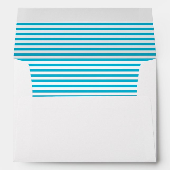 Trend Colour - Vivid Cyan - Small Stripes Envelope (Back (Bottom))