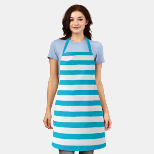 Trend Colour - Vivid Cyan  Striped Apron
