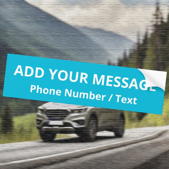 Trend Colour - Vivid Cyan Text Bumper Sticker (Creator Uploaded)