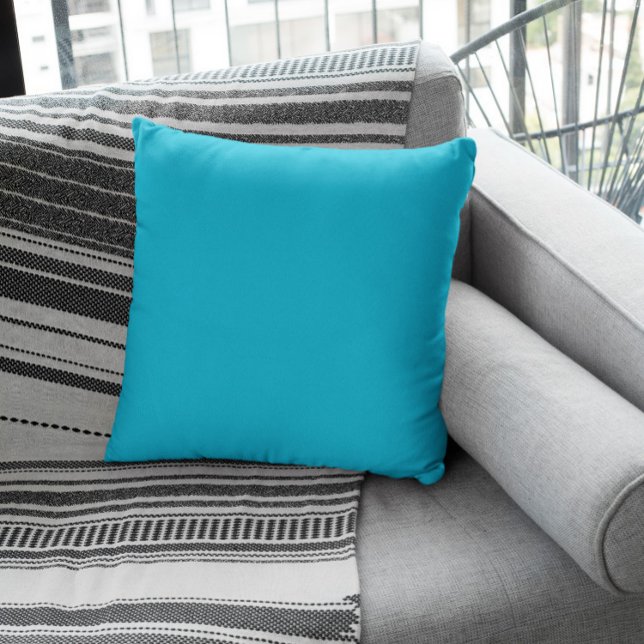 Trend Colour - Vivid Cyan Throw Pillow (Creator Uploaded)