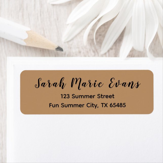 Trend Colour - Warm Beige Return Address Labels (Insitu)