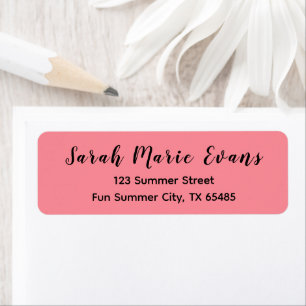Trend Colour  Watermelon Pink Return Address Label