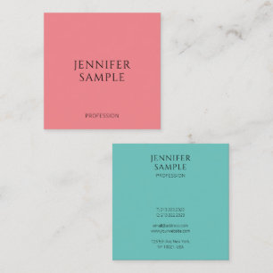 Trend Colours Customer Modern Elegant Template Square Business Card