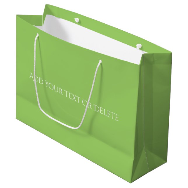 Trend Colours - Kiwi Green Colour - Solid Large Gift Bag (Front Angled)