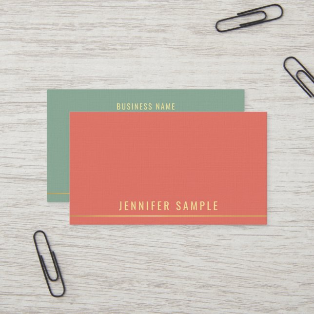 Trend Colours Professional Template Elegant Gold Business Card (Front/Back In Situ)