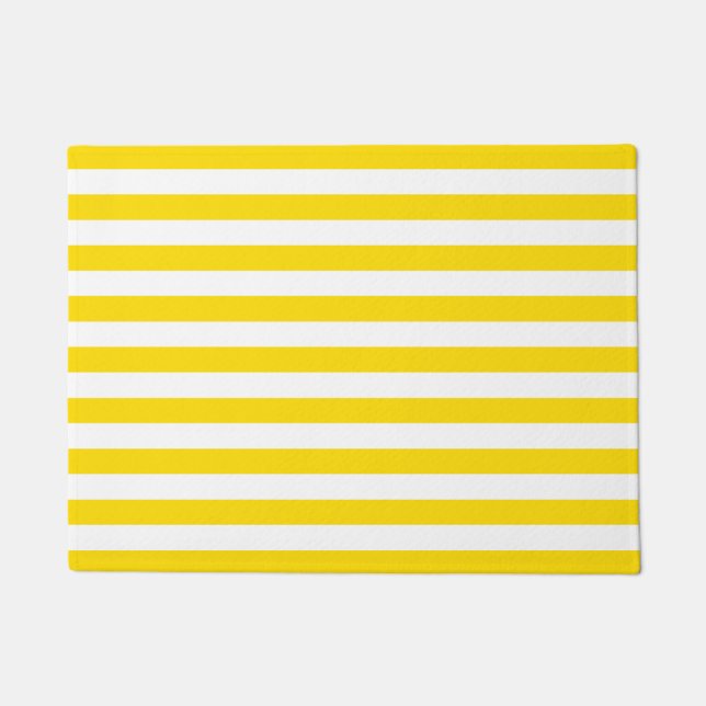 Trend Colours Template Elegant Yellow White Stripe Doormat (Front)
