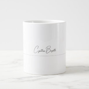 Trend Minimalist Modern Plain Calligraphy Template Large Coffee Mug