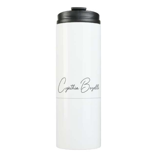 Trend Minimalist Modern Plain Calligraphy Template Thermal Tumbler (Front)