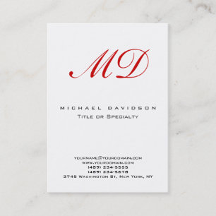 Trend Monogram White Calligraphy Red Carte de visi